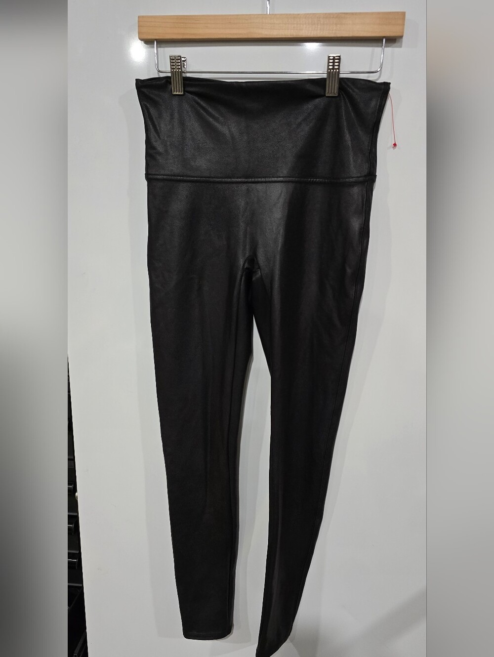 Spanx Faux Leather Shaping Leggings - Black - Size Large